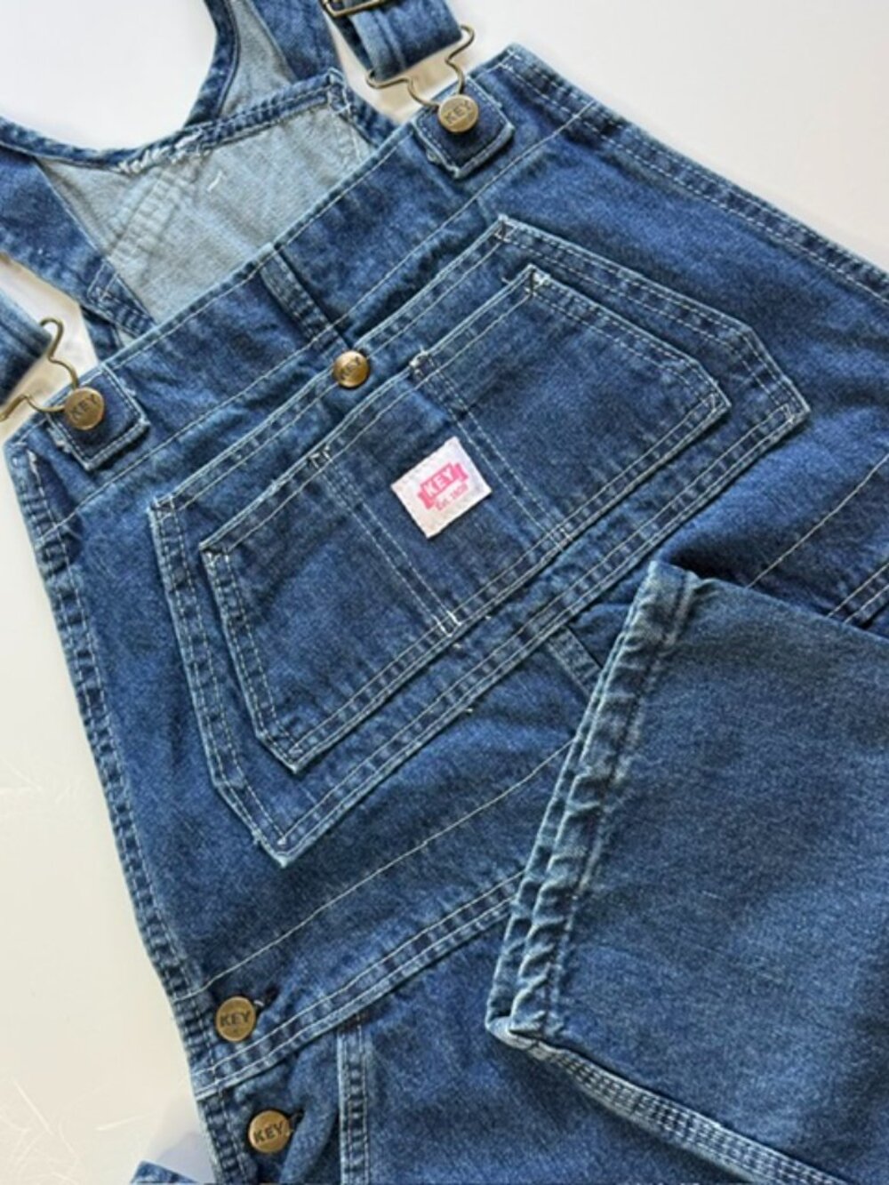 Key Bibs Overalls Women's Size 16 Reg Denim Work Farmer Blue Jean